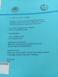 pembuatan desain eksterior rumah modern bergaya jawa menggunakan aplikasi google sketchup pro 2023