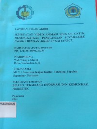 pembuatan video animasi edukasi untuk meningkatkan penggunaan sustainable energy dengan adobe after effect