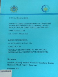 pembuatan desain interior dan eksterior rumah minimalis bergaya korea dengan menggunakan google sketchup pro 2020