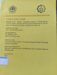 pembuatan media pembelajaran interaktif untuk siswa sekolah dasar materi jenis-jenis hewan menggunakan adobe flash cs6