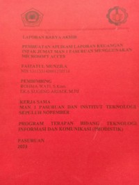 pembuatan aplikasi laporan keuangan infak jumat man 1 pasuruan menggunakan microsoft acces