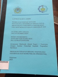 PEMBUATAN POSTER TENTANG PENTINGNYA PENDIDIKAN TINGGI UNTUK MENGURANGI TERJADINYA PERNIKAHAN USIA DINI MENGGUNAKAN CORELDAW 2020