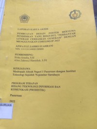 pembuatan desain poster bertema pendidikan yang berjudul perbanyak literasi cerdaskan generasi dengan menggunakan coreldraw 2022