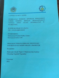 pembuatan website optimasi pemasaran umkm gempol dengan menggunakan google sites suatu pendekatan e-marketing