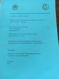 pembuatan aplikasi kasir menggunakan miscrosoft excell