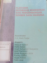 platform reformasi pendidikan dan pengembangan sumber daya manusia