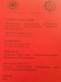 laporan karya akhir pembuatan e-learning mengenal ekosistem menggunakan aplikasi google sites