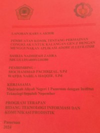 laporan karya akhir pembuatan komik tentang permainan congklak untuk kalangan gen z dengan menggunakan aplikasi adobe ilustrator