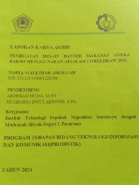laporan karya akhir pembuatan desain banner makanan aneka bakso menggunakan aplikasi coreldraw 2023