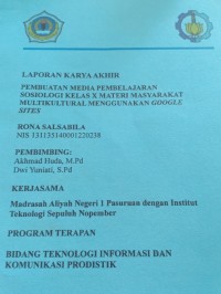 laporan karya akhir pembuatan media pembelajaran sosiologi kelas 10 materi masyarakat multikultural menggunakan google sites