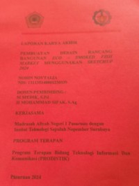 laporan karya akhir pembuatan desain rancang bangunan eco-smoked fish market menggunakan sketchup 2024